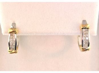 14k Gold Diamond Earrings (CTF10)