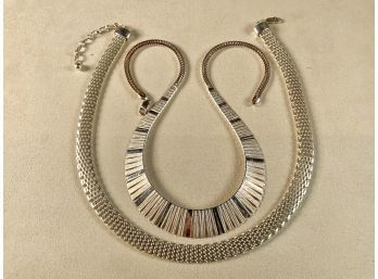Two Designer Sterling Necklaces: Godfree Carter And Stamped P.R. Cleopatra Example, 66 Grams (CTF10)