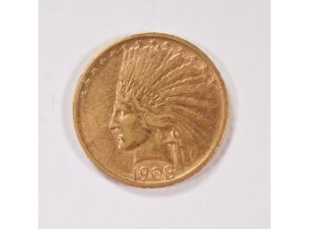 1908-D Ten Dollar Indian Gold Piece (CTF10)