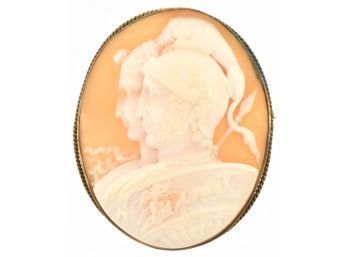 Large Antique Gold Cameo Pin (CTF10)