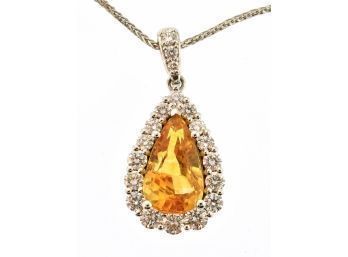 Fabulous 5ct. Yellow Sapphire & Diamond Necklace (CTF10)