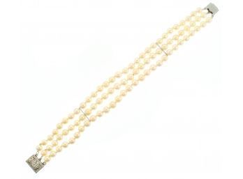 Triple Strand Pearl Bracelet (CTF10)