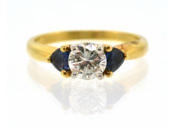 18k Gold Diamond & Sapphire Ring (CTF10)