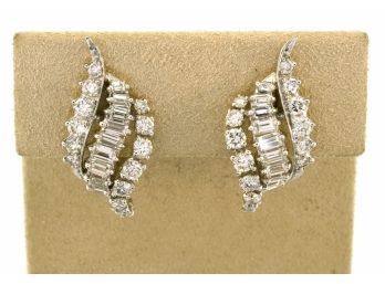 Vintage Platinum & Diamond Earrings (CTF10)