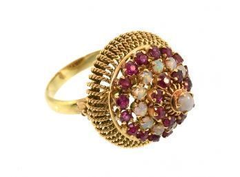 14k Gold Ruby And Opal Ring (CTF10)