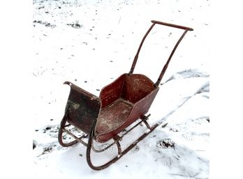 Vintage Child's Push Sleigh And Rocking Horse (CTF20)