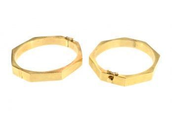 Pair 14k Gold Bangle Bracelets (CTF10)