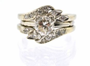 Platinum And Diamond Wedding Ring Set (CTF10)