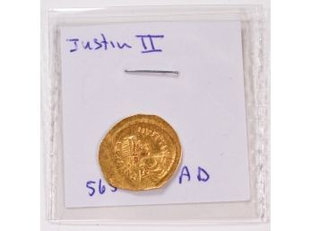 Roman Justin II Gold Coin, 565-578AD (CTF10)
