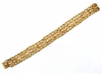 14k Gold Wide Mesh Bracelet (CTF10)