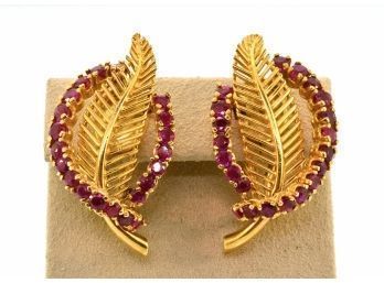 14k Gold Ruby Earrings (CTF10)