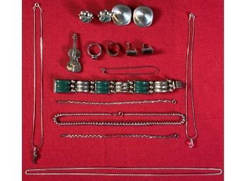 Sterling Lot, Bracelets, Earrings, Necklaces (CTF10)