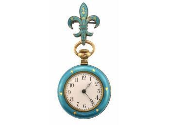 Sterling And Enamel Lapel Watch (CTF10)