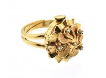 14k Gold Diamond Watch Ring (CTF10)