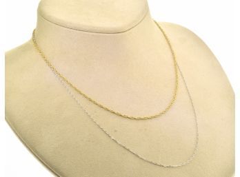 Two Delicate  14k Chains (CTF10)