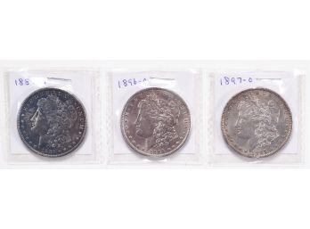 1855-S, 1896-O And 1897-O Morgan Silver Dollars (CTF10)