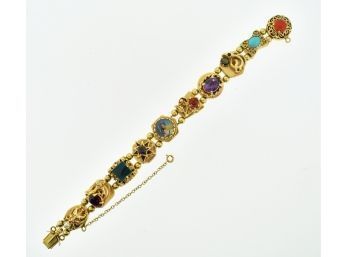 Victorian Style 14k Gold Gem Set Bracelet (CTF10)