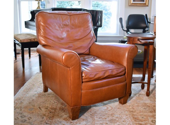 Perfect Leather Club Chair In Equestrian Leather, $1,800 New (CTF30)