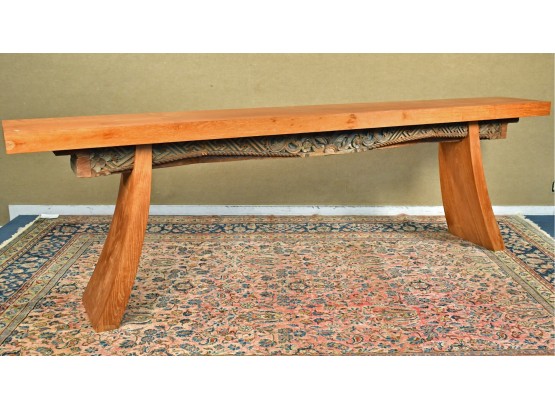 Exceptional Custom Asian Teak Console Table, 2 Of 2 (CTF80)