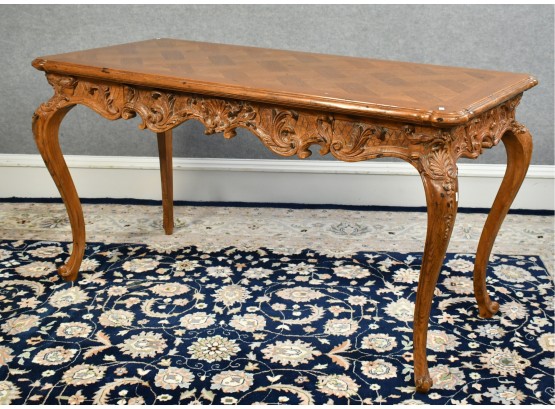 Italian Made Carved And Parquetry Console Table (CTF30)