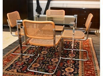Vintage Italian Chrome & Glass Coffee Table And Four Italian Chairs (CTF30)