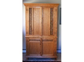 Vintage Imported Carved Indonesian Hardwood Cabinet (CTF40)