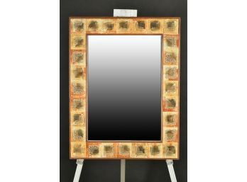 Artisan Made Mid-century Mirror With Tiles (CTF10)