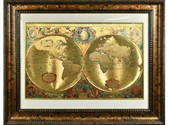 Decorative Framed Wall Map Of The World, Magic Effects Collection (CTF10)