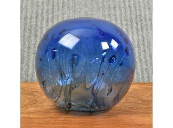 Peter Bramhall Ca 1980 Hand Blown Studio Art Glass Sphere (CTF10)