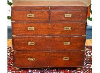 Two-part Antique Mahogany Campaign Chest (CTF30)