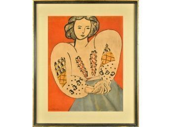 After Henri Matisse, La Blouse Paysanne, Color Lithograph,  C. 1950's, Printed By Mourlot (CTF10)