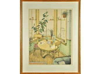 Susan Hunt-Wulkowitz, Window Garden, Hand Colored Lithograph (CTF10)