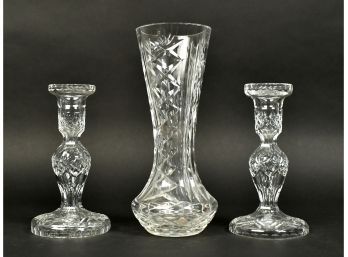 Waterford Crystal Vase & Candlesticks (CTF10)