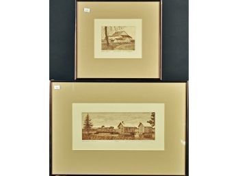 Two Jonathan Talbot Pencil Signed Etchings (CTF10)