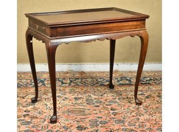 Queen Anne Style Mahogany Tea Table With Two Extending Candle Slides (CTF30)