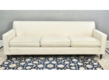 Ethan Allen Three Cushion White Sofa (CTF50)