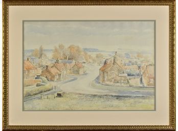 Alan Stuttle, English Village Scene, Watercolor (CTF10)