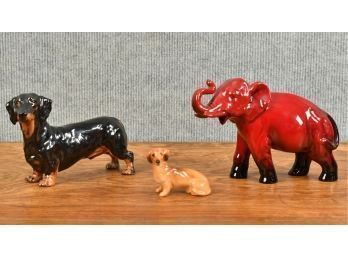 Royal Doulton Elephant & Dog Figurines  (CTF10)