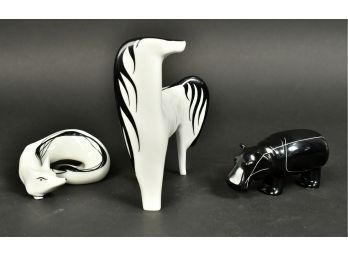 Three Cmielow Porcelain Animal Statuettes (CTF10)