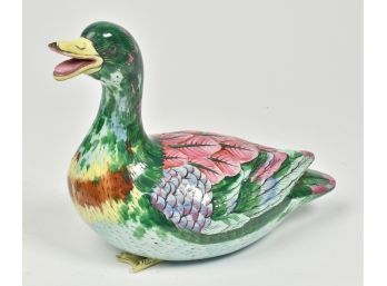 19th C. Famile Verte Chinese Porcelain Duck (CTF10)