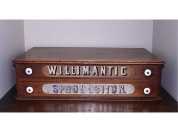 Antique Willimantic Two Drawer Walnut Spool Cabinet (CTF20)