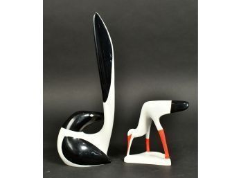 Two Cmielow Porcelian Bird Statuettes (CTF10)