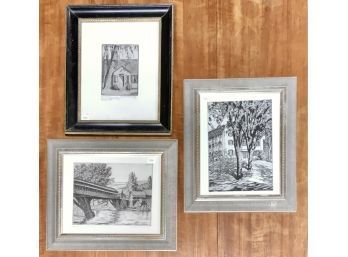 Alice Standish Buell Pencil Signed Etchings, Dartmouth/Hanover NH (CTF10)