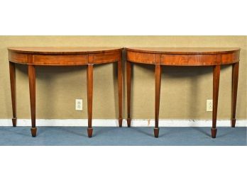 Two Similar Hepplewhite Style Inlaid Console Tables (CTF30)