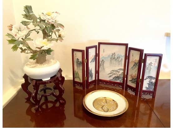 Japanese Bonsai Tree, Plate & Folding Screen (CTF10)