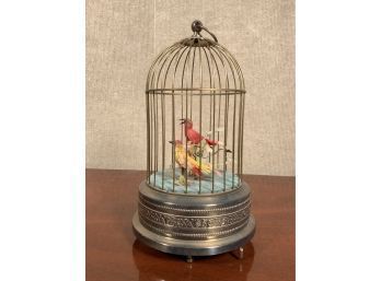 Vintage Mechanical Song Birds In Cage (CTF10)