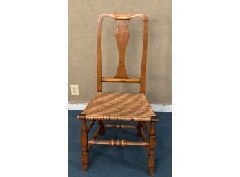 18Th C.  Country Queen Anne  Side Chair (CTF10)