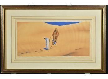 Ca. 1925 Edward Julius Detmold Colored Etching, Desert Camel(CTF10)