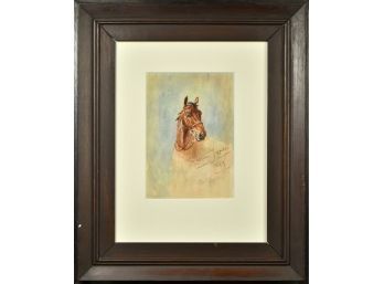 1899 Adrian Jones,  Horse Portrait,  Watercolor (CTF10)