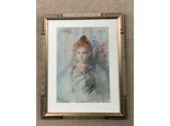 JJ Alsop, 1900, Portrait Of A Young Woman, Watercolor (CTF10)